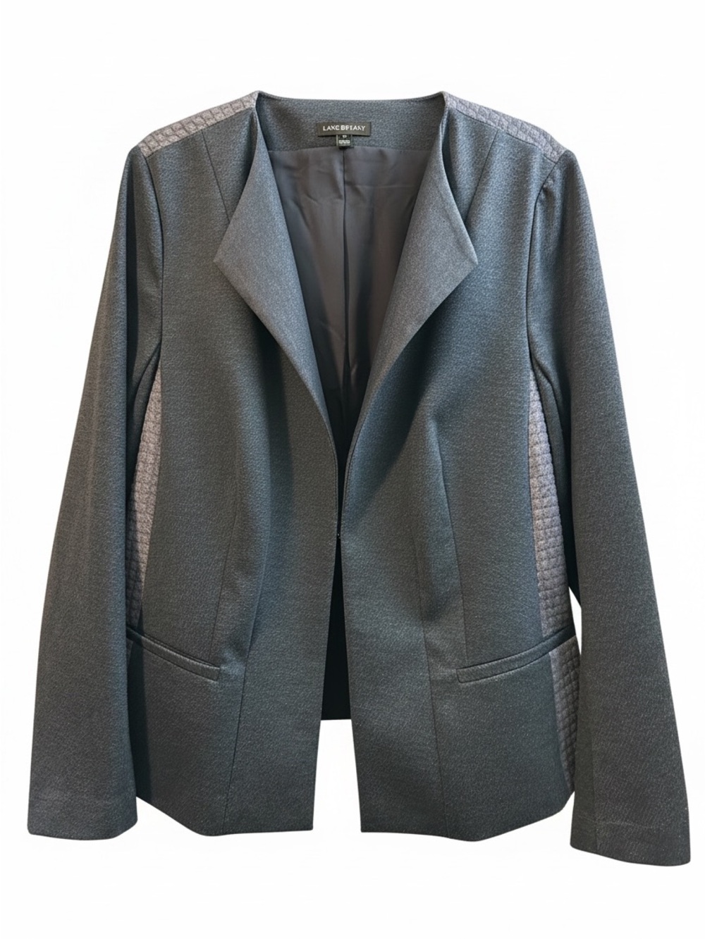 Lane Bryant Blue Textured Open-Front Blazer